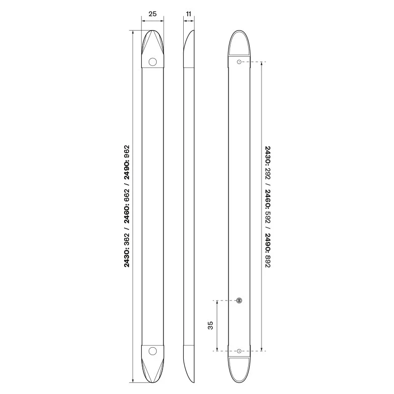 LED indvendig indretning 362mm | 396lm | 6500K 12/24V Grå - 2