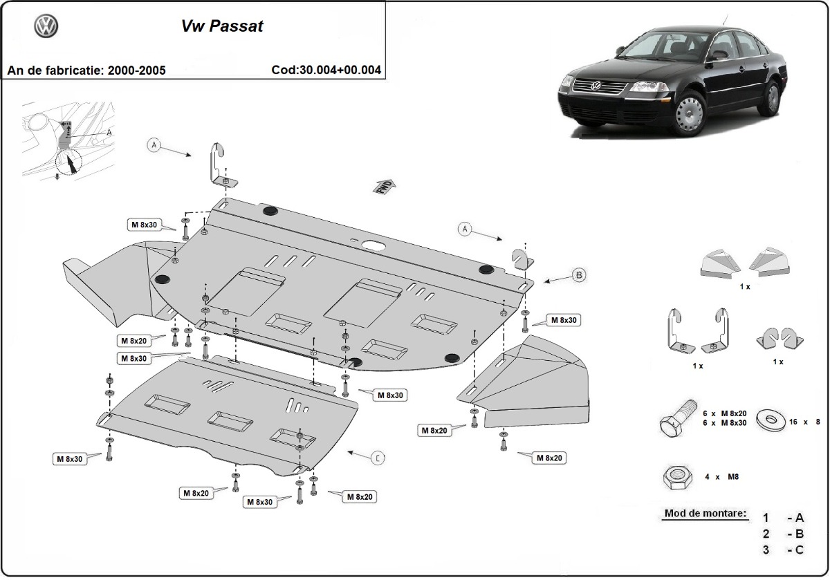 Protector inferior de acero Motor+ | VW Passat - Promotion kit (2000-2005) - 3