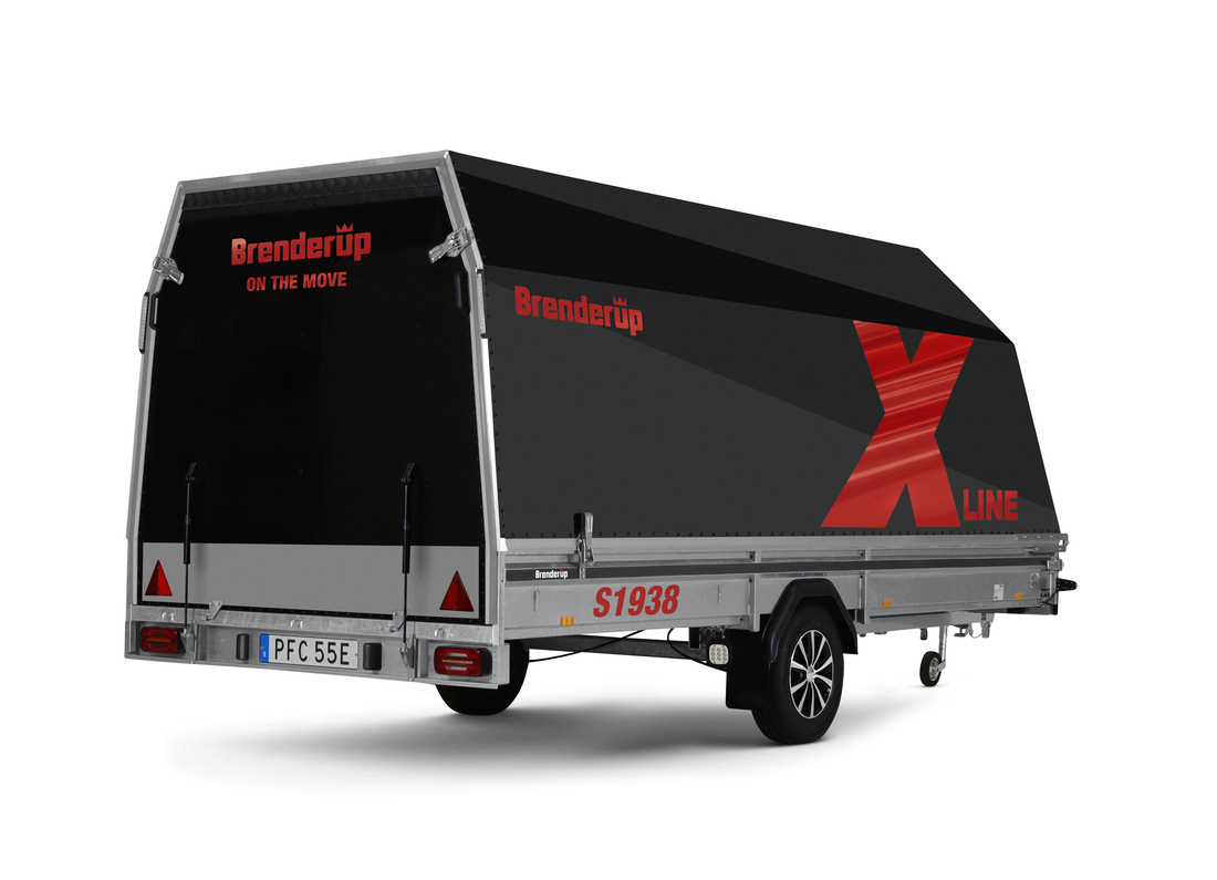 Brenderup Snöskotersläp X-line Svart Powder Burn Inline 380L 1240 kg - 5
