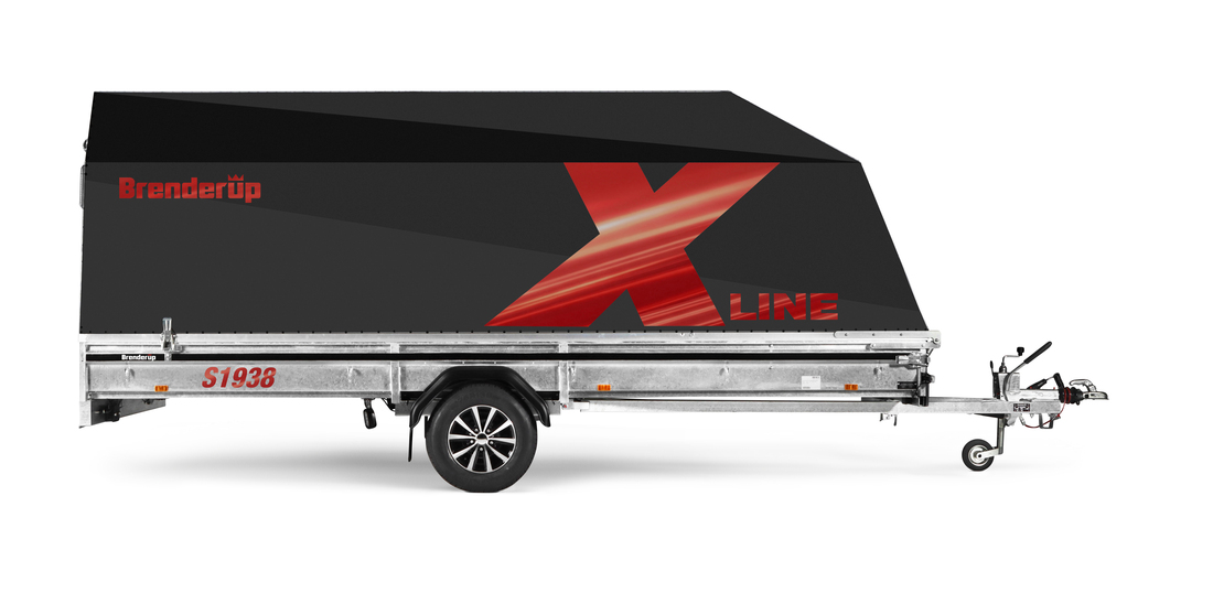 Brenderup Snöskotersläp X-line Svart Powder Burn Inline 380L 1240 kg - 4