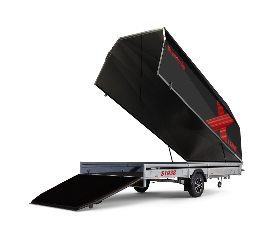 Brenderup Snöskotersläp X-line Svart Powder Burn Inline 380L 1240 kg - 3