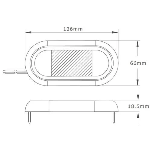 LED innvendig belysning | uten bryter 13cm | 12-24V | 4500K - 6