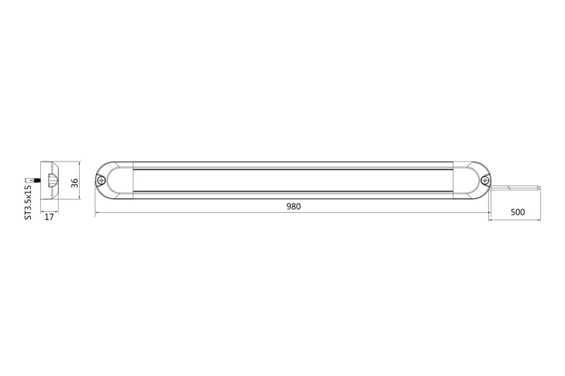 LED indvendig belysning 98cm | 12/24V | Bevægelse | 50 cm kabel - 2