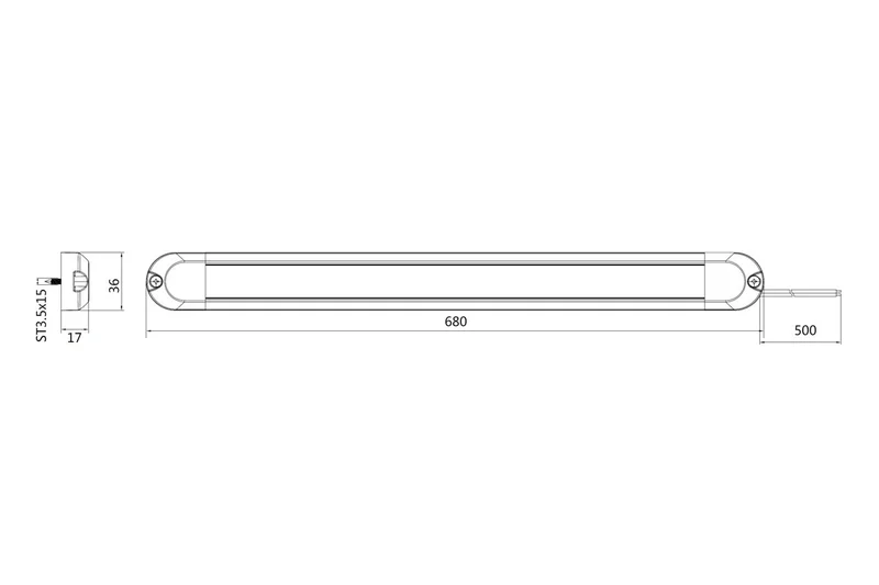 LED Interiörbelysning 68cm | 12/24V | rörelse | 50cm kabel - 2