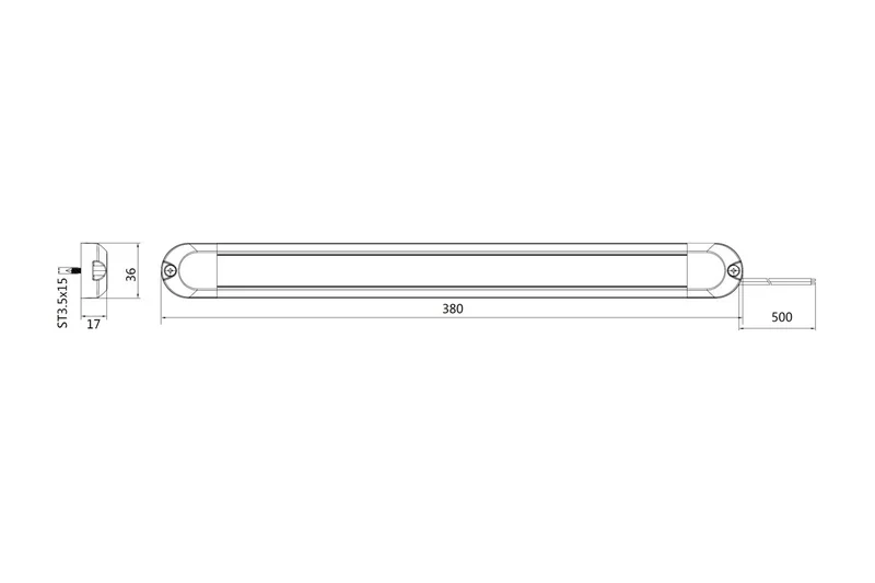 LED-interiörbelysning 38cm | 12/24V | 50cm kabel - 2