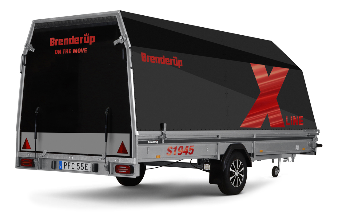 Brenderup Snöskotersläp X-line Svart Powder Burn Inline 450L 1240 kg - 5