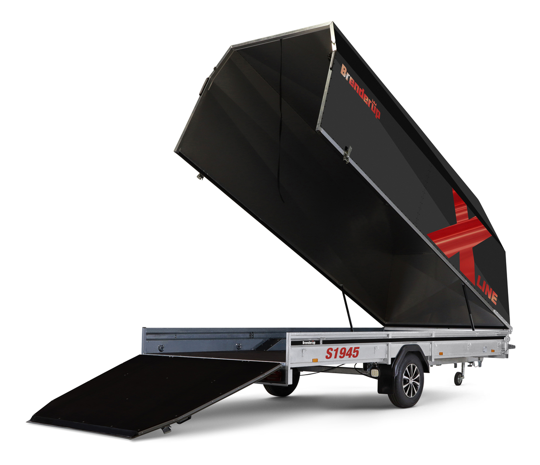 Brenderup Snöskotersläp X-line Svart Powder Burn Inline 450L 1240 kg - 3