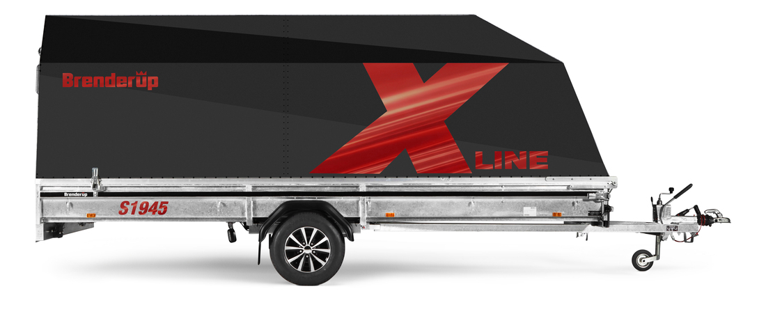 Brenderup Snöskotersläp X-line Svart Powder Burn Inline 450L 1240 kg - 4