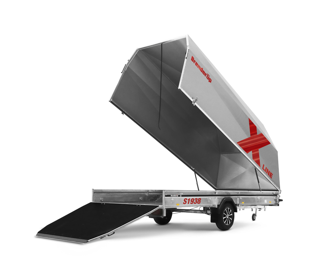 Brenderup Snöskotersläp X-line Silver Powder Burn Inline 380L 1240 kg - 3