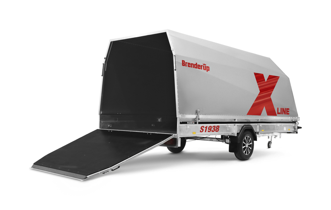 Brenderup Snöskotersläp X-line Silver Powder Burn Inline 380L 1240 kg - 2