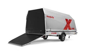 Brenderup Snöskotersläp X-line Silver Powder Burn Inline 380L 1240 kg