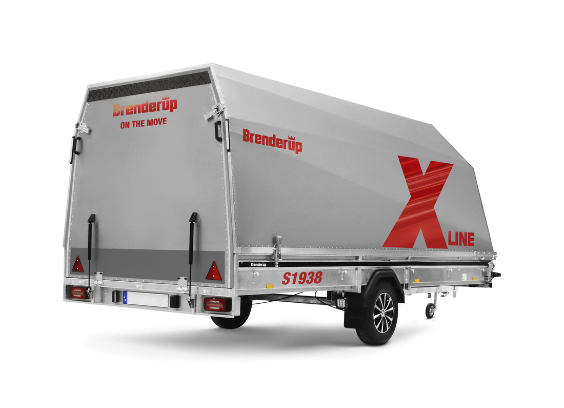 Brenderup Snöskotersläp X-line Silver Powder Burn Inline 380L 1240 kg - 5