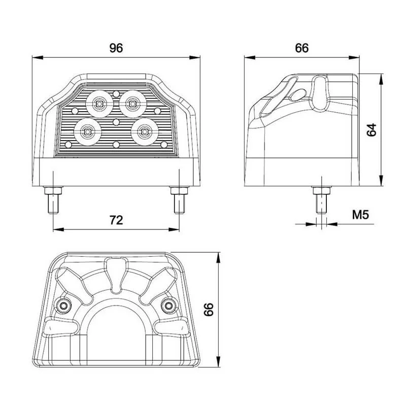 LED Skiltlys 12-36V med kontakt 0,75 mm². - 3