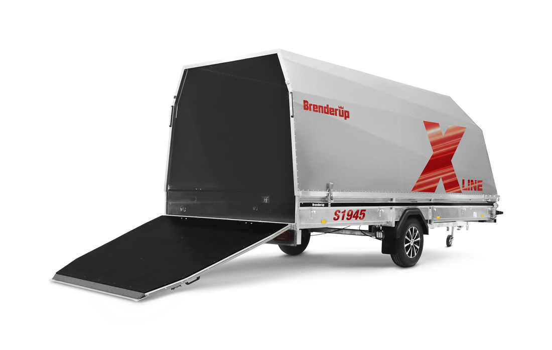 Brenderup Snöskotersläp X-line Silver Powder Burn Inline 450L 1240 kg - 2