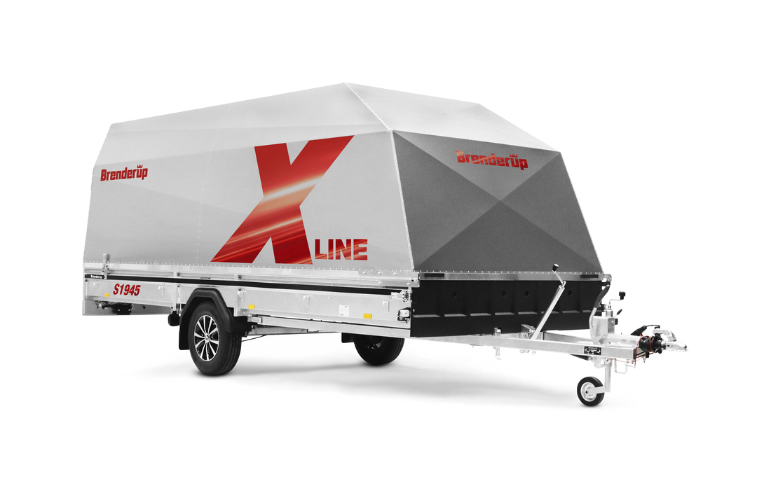 Brenderup Snöskotersläp X-line Silver Powder Burn Inline 450L 1240 kg