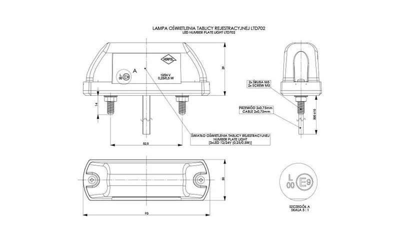 LED Skiltlys 12/24V - 2