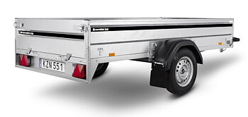 Brenderup Lågbyggd flakvagn Serie LMT Bromsad 750 kg