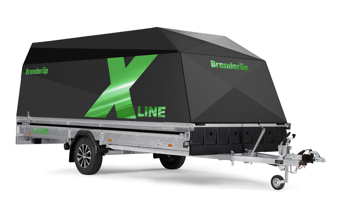 Brenderup Snöskotersläp X-line Svart Northern Light Inline 380L 1000 kg