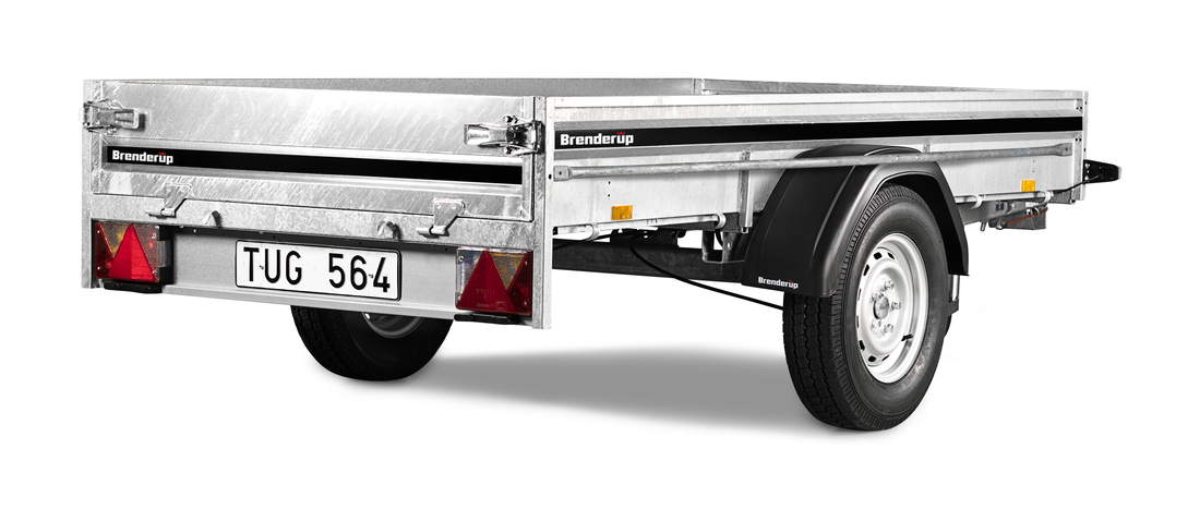 Brenderup Lågbyggd flakvagn Serie L Bromsad Extrautrustad 1250 kg - 2