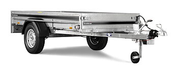 Brenderup Lågbyggd flakvagn Serie L Bromsad Extrautrustad 1000 kg