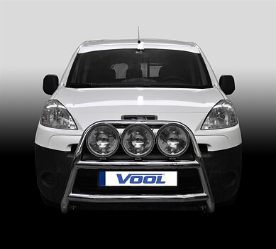 LARGE TRIO Bullbar [Black] - Peugeot Partner 2008-2018