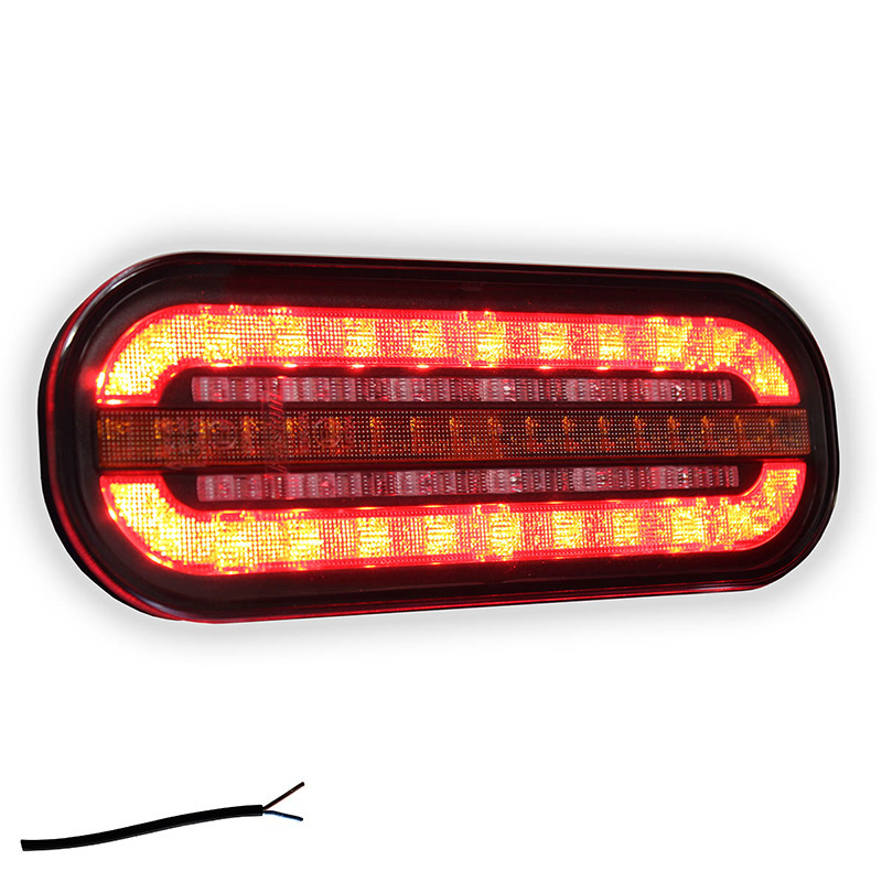 LED compact rear light with dynamic warning light 12-24v
