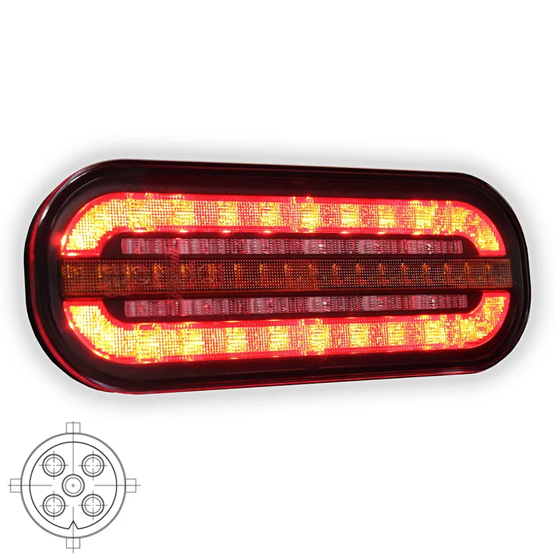 LED kompakt Bakljus med dynamiskt varningsljus 12-24V