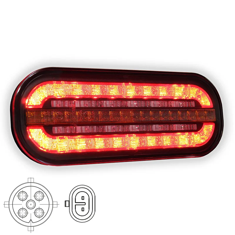 LED kompakt Bakljus med dynamiskt varningsljus 12-24V