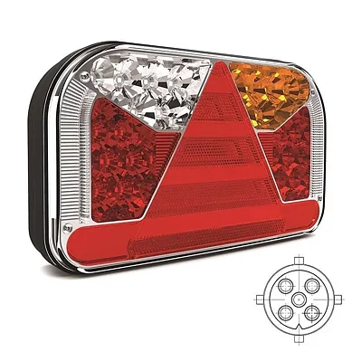 Left LED Rear light with license plate light 12-36v 5-PIN