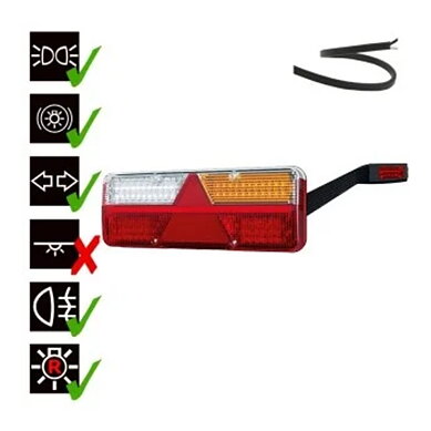 Right LED Trailer Light dynamic warning light 9-36v 200cm. cable
