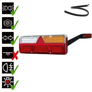 Right LED Trailer Light dynamic warning light 9-36v 200cm. cable
