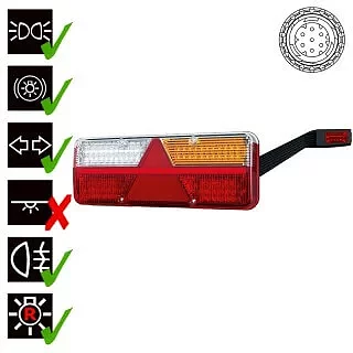 Right LED Trailer Light dynamic warning light 9-36v 7-PIN