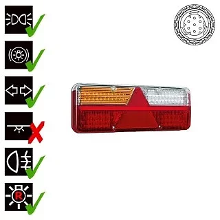 Left LED trailer light dynamic warning light 9-36v 7-PIN