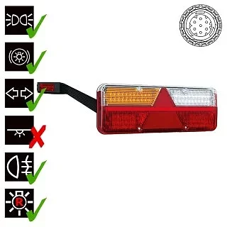 Left LED trailer light dynamic warning light 9-36v 7-PIN