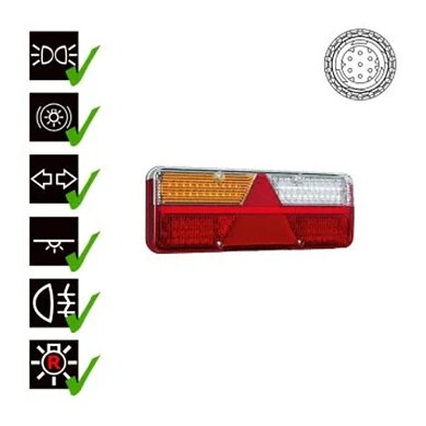 Left LED trailer light dynamic warning light 9-36v 7-PIN