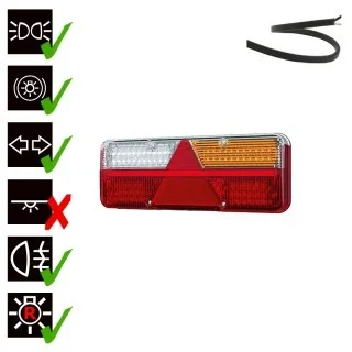 Right LED Trailer Light dynamic warning light 9-36v 200cm. cable