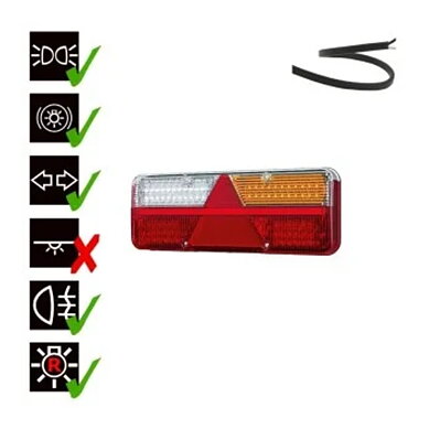 Right LED Trailer Light dynamic warning light 9-36v 200cm. cable