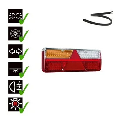 Left LED trailer light dynamic warning light 9-36v 200cm. cable