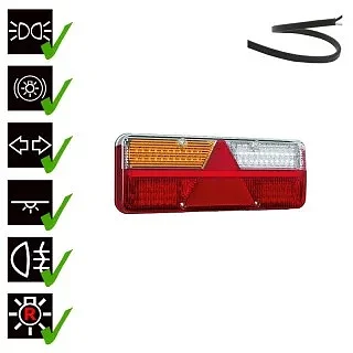 Left LED trailer light dynamic warning light 9-36v 200cm. cable