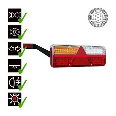 Left LED trailer light dynamic warning light 9-36v 7-PIN