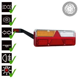 Left LED trailer light dynamic warning light 9-36v 7-PIN