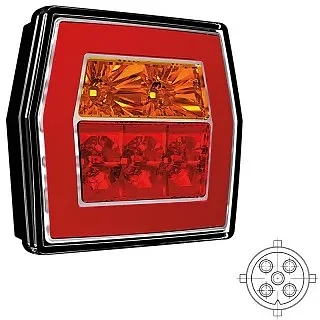 LED compact rear light without license plate light 12-36v 5-PIN