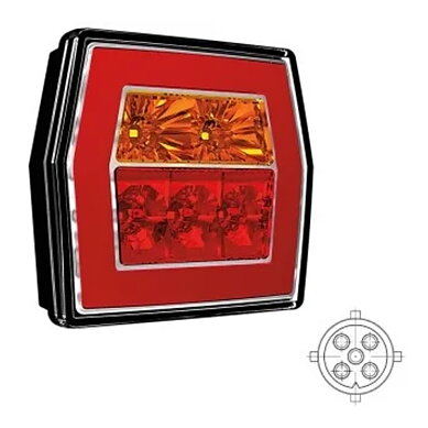 LED compact rear light without license plate light 12-36v 5-PIN