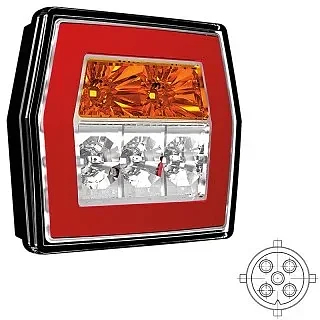 LED compact rear light without license plate light 12-36v 5-PIN