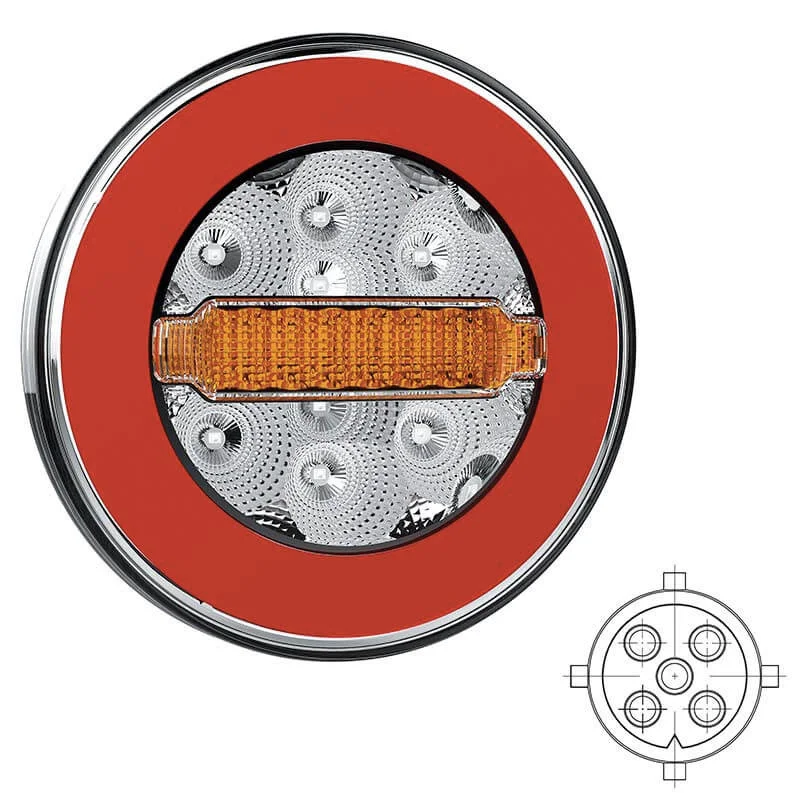 LED Rear light without license plate light 12-36v 5-PIN
