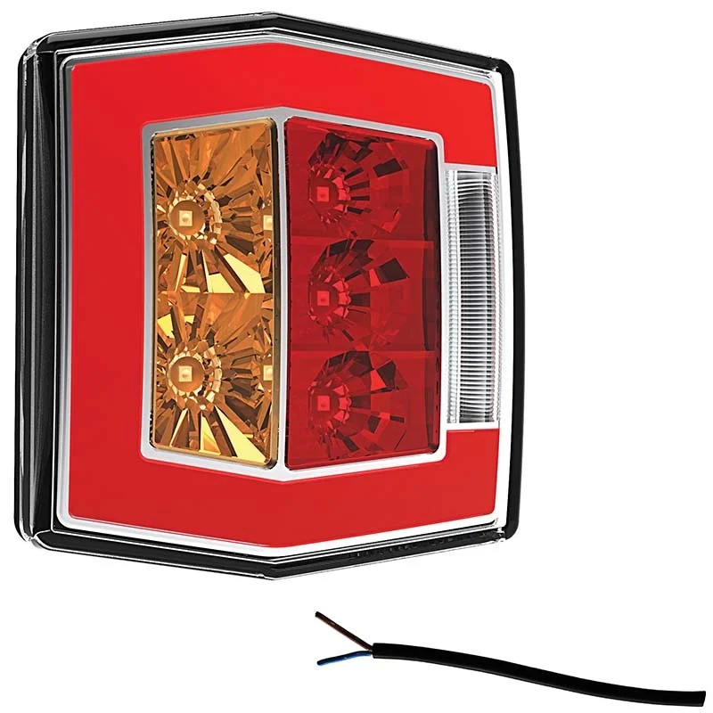 LED compact Rückleuchte mit Kennzeichenleuchte 12-36v 100cm. Kabel