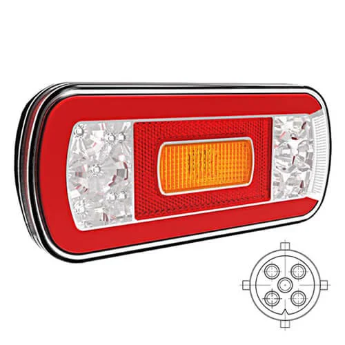 LED Traseiro luz sem luz de matrícula 12-36v 5-PIN