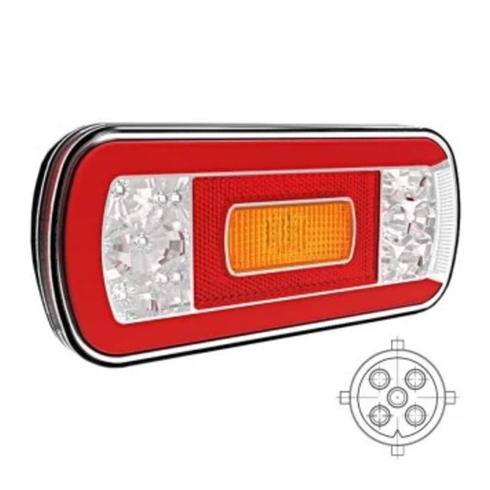 LED Hinten Leuchte mit Kennzeichenleuchte 12-36v 5-PINs