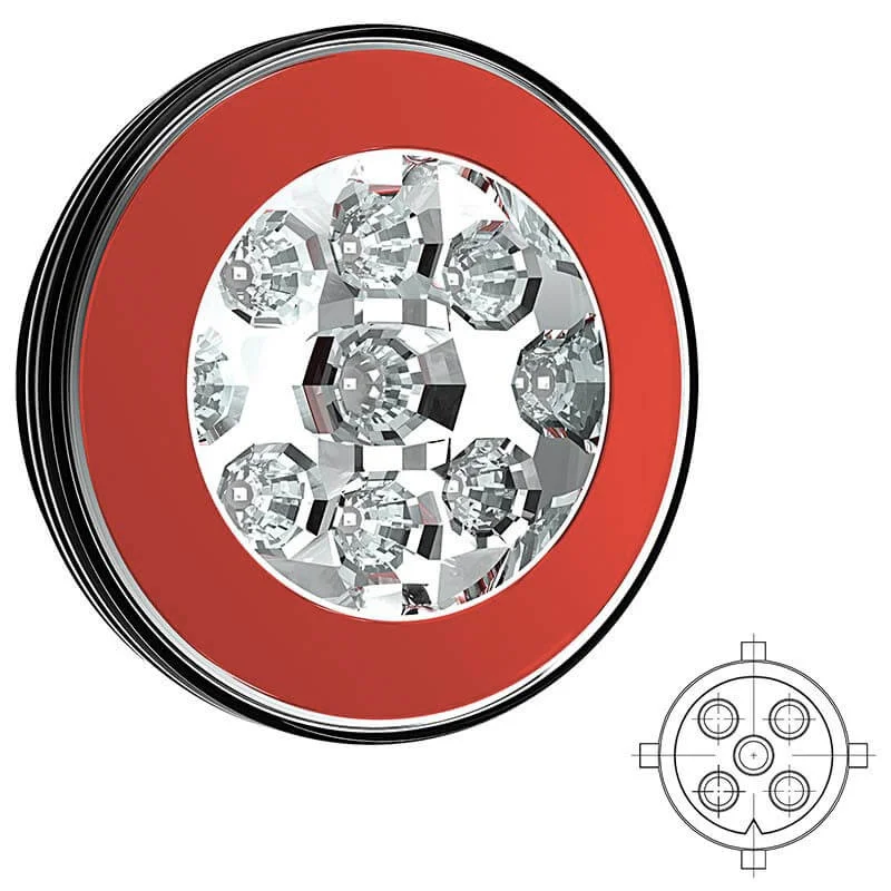 LED reverse luz com luz traseira 12-36v 5-PIN