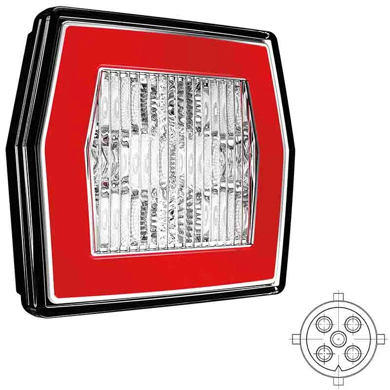 LED reverse lamp met achterlicht 12-24v 5-PIN connector